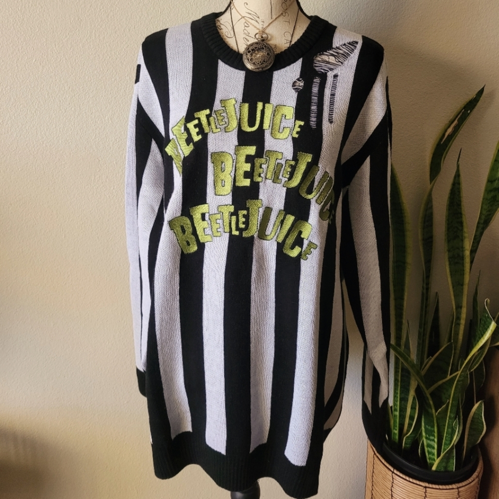 Hot Topic Beetlejuice Stripe Sweater